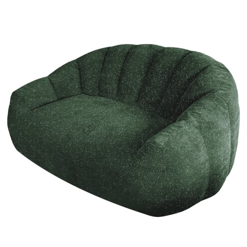 Bear Paw Sofa, Oversized Bean Bag Chair with Armrest, Shiny Silver Thread Faux Fur Plush, Filler Included, Ergonomic Comfy Seating for Living Room, Bedroom & Lounge, Green