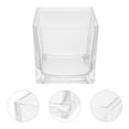thumbnail image 5 of Viveous Square Glass Flower Vase Clear And Modern Planter Glass Flower Vase Square Flower Vase Desktop Flower Arrangement Cube Flower Vase, 5 of 10