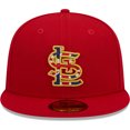 thumbnail image 2 of Men's New Era Red St. Louis Cardinals 2023 MLB World Tour: London Series Flag Fill 59FIFTY Fitted Hat, 2 of 5