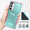 thumbnail image 3 of Rugged Case for Samsung Galaxy A55 5G with Slide Camera Cover & Drop Protection Green, 3 of 6