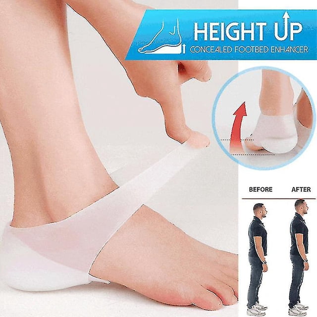 1 Pair Concealed Footbed Enhancers Invisible Height Increase Silicone Insoles Pads