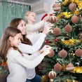 thumbnail image 6 of 6 Pcs Flocked Christmas Ball Ornaments 3.15 in, Velvet Tree Baubles Set with Hanging Cord for Holiday Decor, 6 of 6