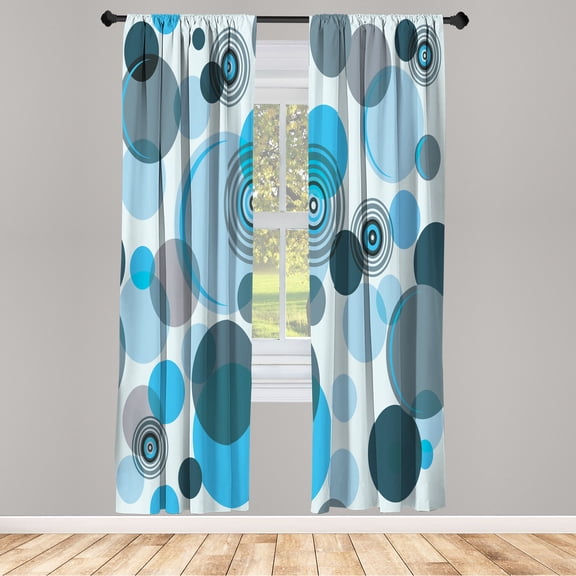 Ambesonne Earth Tones Curtains, Abstract Pastel Pattern, Pair of 28"x63", Dark Sky