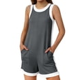 thumbnail image 7 of gbyLJF Womens Jumpsuit Casual Wide Leg Sleeveless Jumpsuits Solid Color Cropped Rompers Loose Fit Overalls with Pockets, 7 of 7