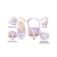 thumbnail image 4 of BLISSFUL STEP Slingback Stiletto Heels Sandal Rhinestone Buckle Pointed Toe Pumps for Women Purple (Size 9.5), 4 of 7