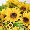 thumbnail image 4 of Artificial Sunflower Bouquet, 4 Bunches Silk Sunflowers Fake Yellow Flowers for Home Decoration Wedding Decor (4 Pack), 4 of 5