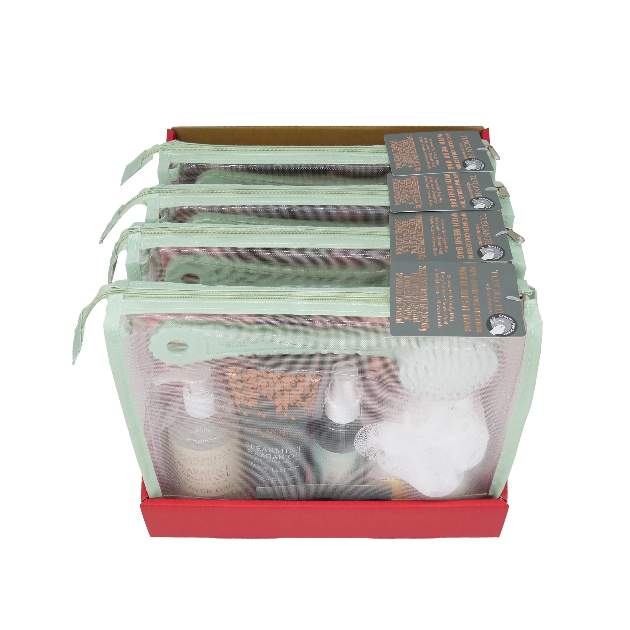 Tuscan Hills Bath and Body Gift Set, Spearmint and Argan Oil, 8 Piece
