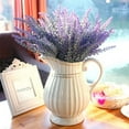 thumbnail image 2 of 8 Pcs Artificial Lavender Flowers, Viworld Plastic Plants Fake Simulation Flower Wedding Indoor Outdoor Bridal Bouquet Home Garden Balcony Patio Planter Filler DIY Arrangement Decoration - Purple, 2 of 7