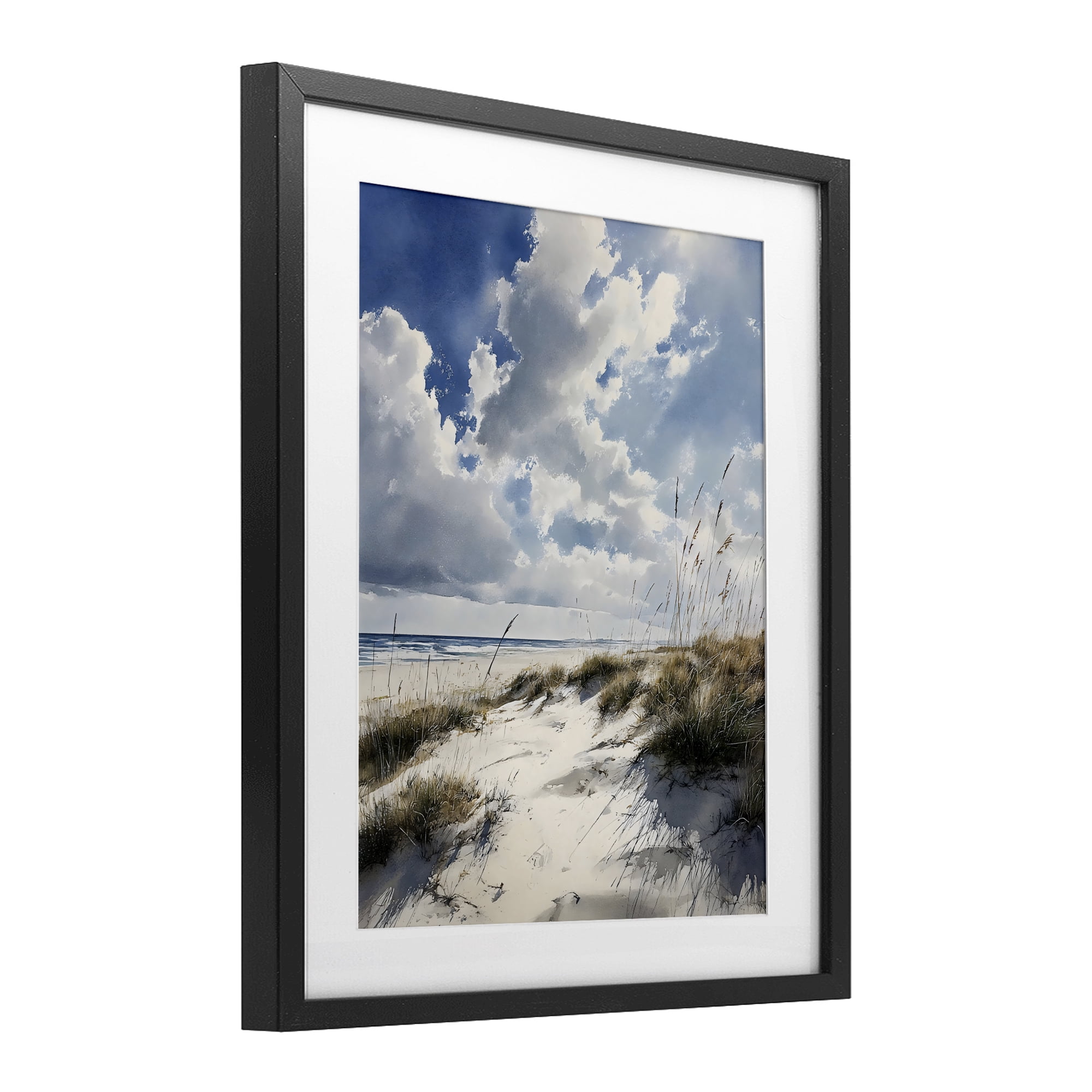 Stupell Industries Midday Sunny Beach Dunes Black Framed Print Under Glass, design by Franklyn Gregory