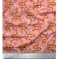 thumbnail image 1 of Soimoi Orange polyester Crepe Fabric Leaves,White Floral & Snake Reptile Printed Craft Fabric by The Yard 42 Inch Wide, 1 of 1