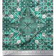 thumbnail image 1 of Soimoi Moss Georgette Fabric Mandala Kaleidoscope Print Fabric by The Yard 42 Inch Wide, 1 of 1