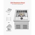 thumbnail image 4 of VEVOR Single Grilling Side Burner, 15,000BTU Liquid Propane Side Burner for Outdoor Kitchen, Convertible to Natural Gas, 304 Stainless Steel Built-in Single Grill Burners for BBQ Grill Island, 4 of 9
