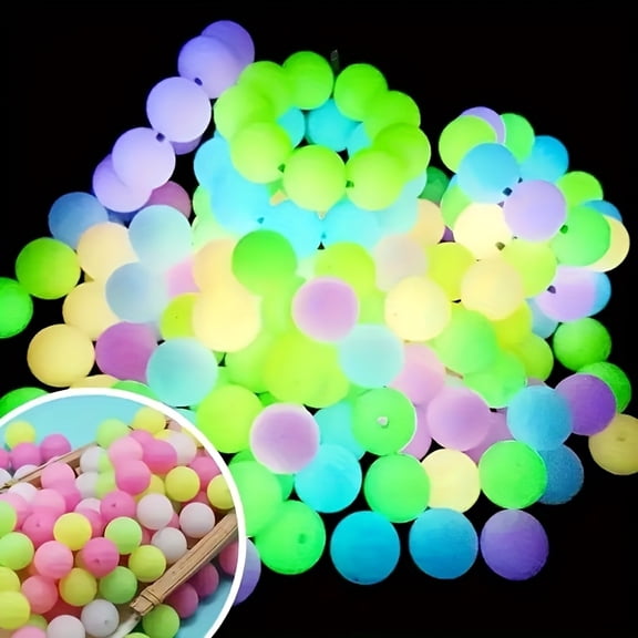 120 piezas de cuentas de silicona que brillan en la oscuridad de 12 mm - Juego de cuentas luminosas DIY en 12 colores para joyería, llaveros y proyectos de manualidades