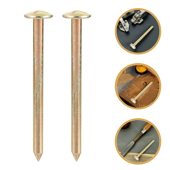 NICEXMAS 8Pcs Multifunctional Golden Survey Stakes Steel Nails for Outdoor Measurement