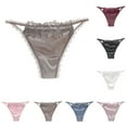 thumbnail image 5 of Women Sexy Shiny Satin Lace Knickers Thongs Panties Ladies Seamless Underwear, 5 of 8