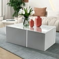 thumbnail image 4 of Timeless Modern Design White Coffee Table with Silver Accent, 4 of 7