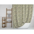 thumbnail image 4 of S4Sassy Beige Blossom & Paradise Whydah Bird Decorative Waterproof Printed Shower Curtain Roller Hooks Drapes-60 x 70 Inch, 4 of 6