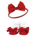 thumbnail image 3 of Hudson Baby Infant Girl Headband and Socks Giftset, Red Chambray, One Size, 3 of 5