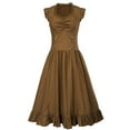 thumbnail image 6 of Tqyyweavej Medieval Victorian Dress for Women Vintage Renaissance Costumes Sleeveless Ruffle Hem Dresses Gothic Gown Halloween Costume, 6 of 7