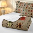 thumbnail image 4 of Erosebridal Kawaii Beetles Twin Quilt Set,Cute Theme Twin Coverlet Set,Tan Red,2pcs,1 Bedspread and 1 Pillowcase, 4 of 7