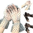 thumbnail image 6 of NIBOLOG 1 Pair Transparent Gloves Short Tulle Mesh Dot Design Lace Gloves for Weeding, 6 of 8