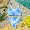 thumbnail image 6 of CCRFTGI Swimsuits for Child Girls Size 10-12 2 Piece Set Swimming Bathing Suit Beach Vacation Hawaiian Tropic Girls Bikini Summer Cute Girls Fashion Swimsuits Swimwear Light Blue 1-2 Years, 6 of 9