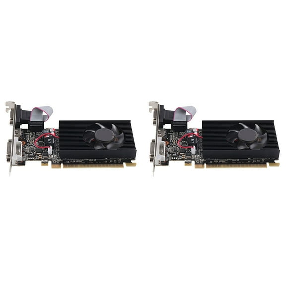 2X GT 610 1G Ultra-Fast Graphics Card 1GB 64Bit DDR3 810/500MHz PCI-E 1.1 X16 Small Chassis PC Gaming