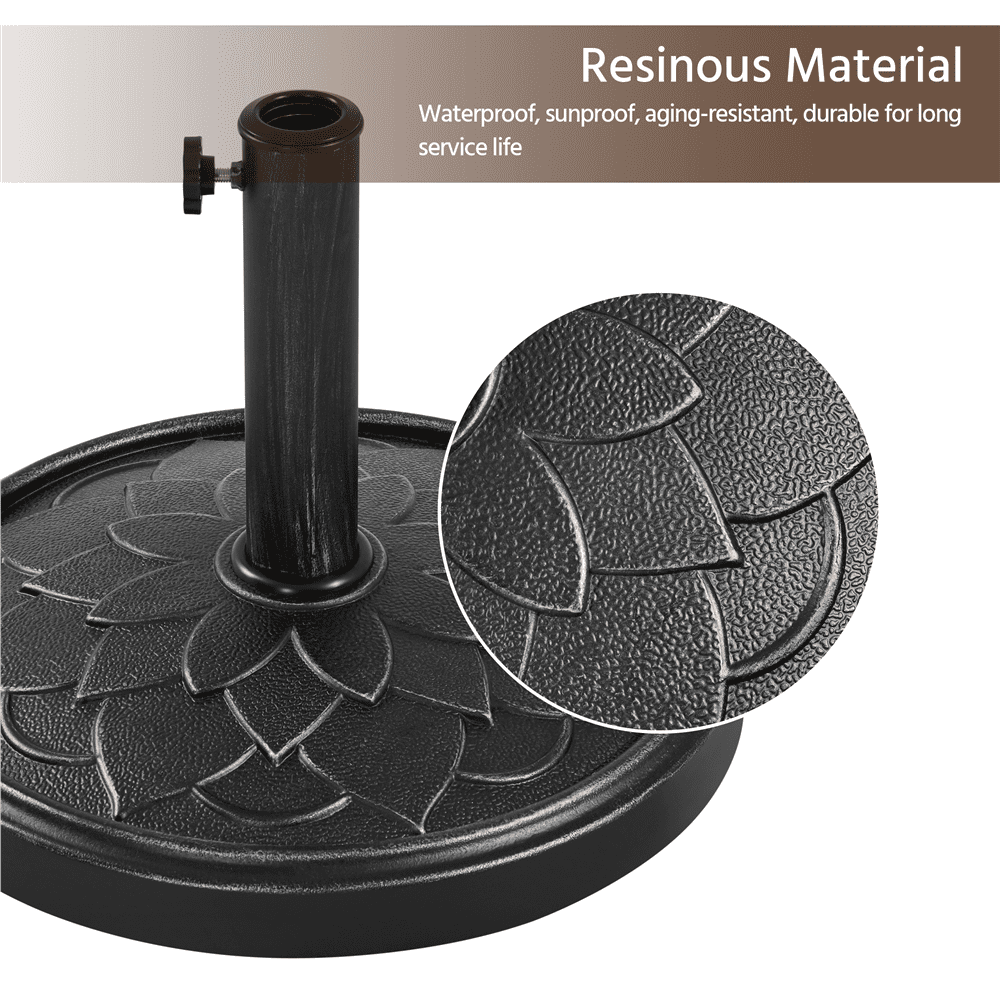 Renwick 26.5 lb Heavy Duty Patio Umbrella Base with Flower Pattern, Black