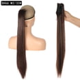 thumbnail image 2 of Human Hair Ponytail Extension Human Hair Straight Drawstring Ponytail Extension for Women, (Straight Hair, 22 inch), 2 of 4