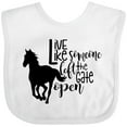 thumbnail image 3 of Inktastic Live Like Someone Left the Gate Open Horse Silhouette Boys or Girls Baby Bib, 3 of 4