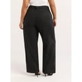 thumbnail image 3 of Sofia Jeans Women's and Women's Plus Linen Blend Wide Leg Pants, 32" Inseam, Sizes 0-28W, 3 of 4