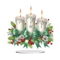 thumbnail image 3 of DIY Diamond Ornaments, Diamond Art Paintings, Christmas Creative Design PVC Home Decoration Ornaments (Double-Sided Pattern, Single-Sided Diamond) (Color Box Packaging 25)-White Candle, 3 of 10