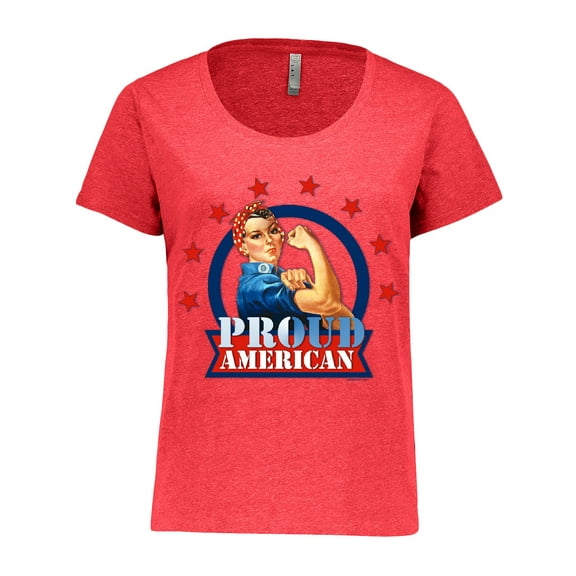 Inktastic Rosie Riveter Proud American Women's Plus Size T-Shirt