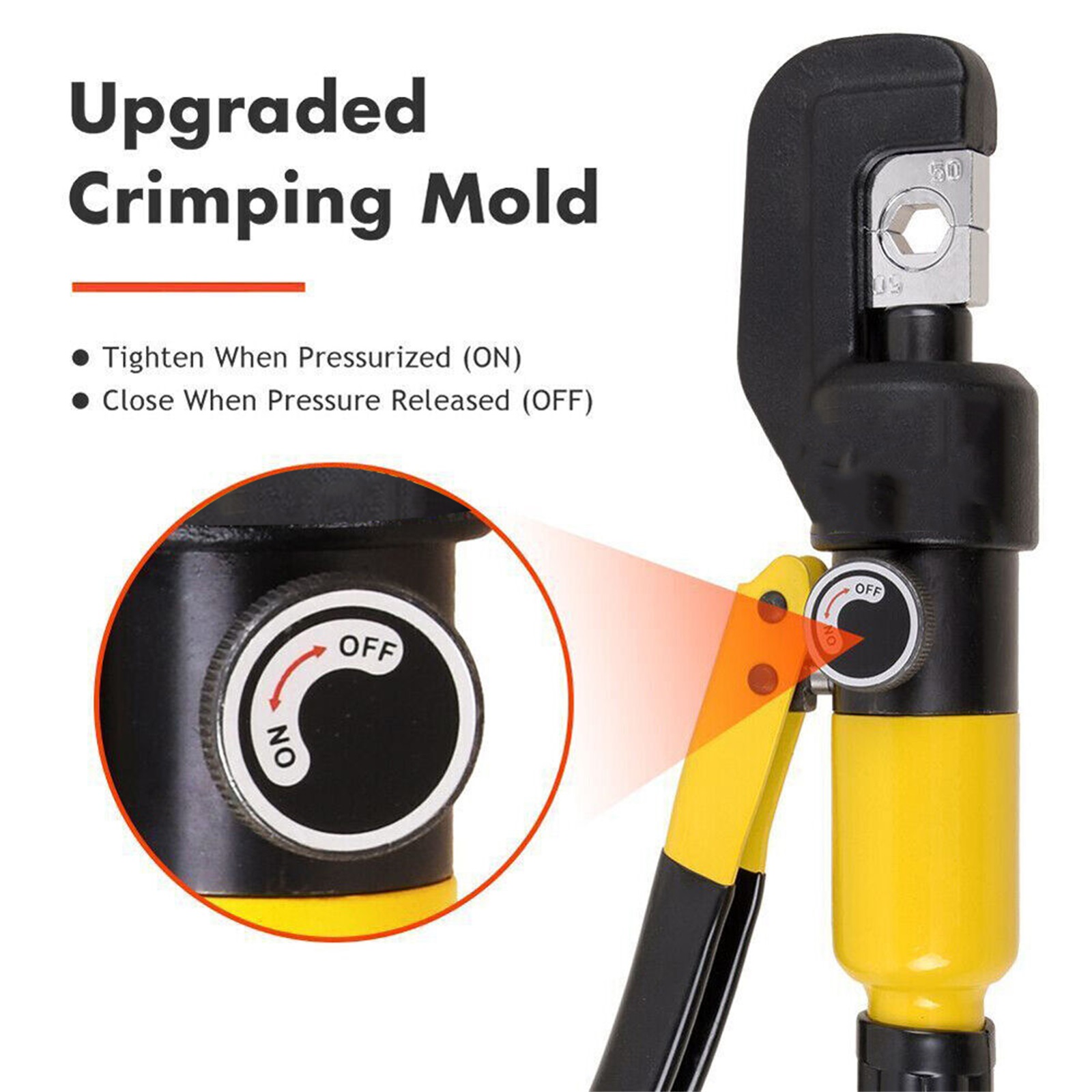 Hydraulic Wire Crimper Tool Kit, Manual Cable Lug Crimping Tool with Carrying Case and Dies for Copper/Aluminum Terminals