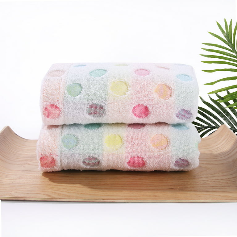 Pidada 100% Cotton Polka Dot Pattern Hand Towels for Bathroom Set of 2  (Beige)