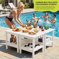 thumbnail image 6 of FUNDAZE HDPE 2-Layer End Table for Living Room, Outdoor Side Table, Patio Small End Table, White, 6 of 12
