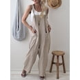 thumbnail image 3 of Autumn Women Casual Loose Overalls Sleeveless Straps Baggy Jumpsuit Wide Leg Vintage Romper Playsuit, 3 of 8