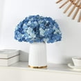 thumbnail image 2 of Silk Hydrangea Heads with Stems Artificial Flowers Heads for Home Wedding Decor,Pack of 10 (Sky Blue), 2 of 5