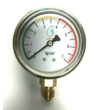 

Jain 0-7KG/CM2 0-100Psi 1/4 BSP 63MM Bottom Round Case Air Pressure Gauge 10-Pc