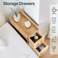 thumbnail image 5 of LEFHDA Modern Narrow Nightstands Set of 2 & Dressers Mid-century Modern Natural Wood Bedside Tables with Drawers, Open Shelf, and Wood Grain Design for Bedroom & Living Room, 5 of 9