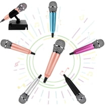 Yirtree 3.5mm Mini Microphone Condenser Microphone Phone Karaoke Mic with Stand Portable Vocal/Instrument Microphone for Mobile Phone Laptop Notebook Apple