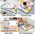thumbnail image 4 of Elegant Flower Design, 19.5x12 inch Coffee Drying Mat High Absorption, Reversible Diatom Mud Dish Mat with Heat Resistance Perfect for Kitchen Counter Drying and Draining, 4 of 7