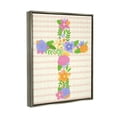 thumbnail image 3 of Stupell Industries Floral Cross Religious Symbol Botanical & Floral Painting Gray Floater Framed Art Print Wall Art, 3 of 6
