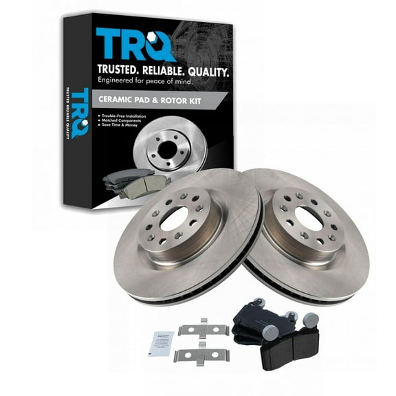 TRQ Front Brake Pad & Rotor Kit Brake Pads Brake Rotor Ceramic Fits Select 2016-2018 Cadillac CT6 2015-2018 CTS 2016-2021 Chevrolet Camaro