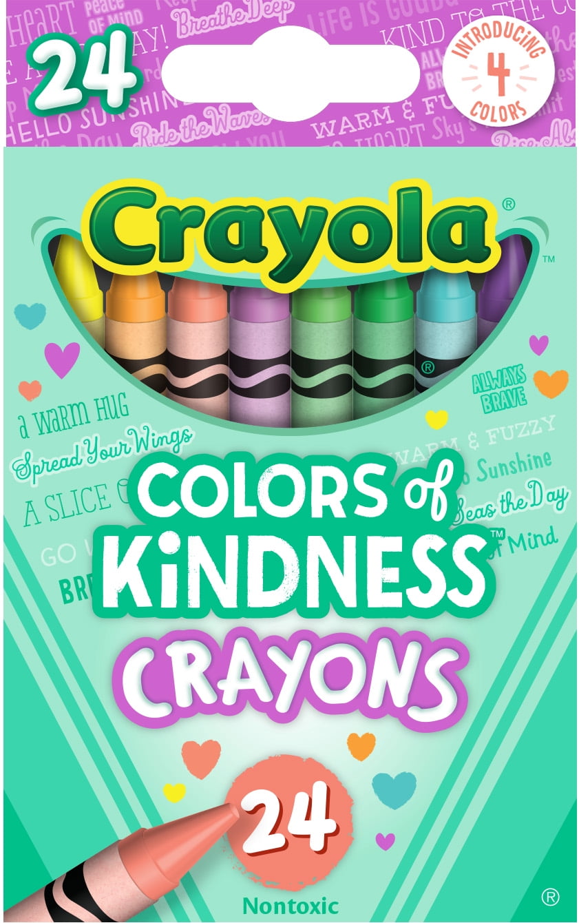 Crayola Colors of Kindness Crayons, 24 Ct, Easter Basket Stuffers, Assorted Colors, Non-Toxic