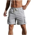 thumbnail image 2 of Vetsdori Mens Cargo Shorts Athletic Pockets Short Pants Relaxed Fit Fashion Cotton Elastic Waist,Summer Workout Shorts for Men Style, 2 of 6