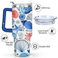 thumbnail image 3 of 40oz Cute Spiral Seashell Stainless Steel Flip Straw Tumbler Spill Proof Travel Cup Double Wall Vacuum Insulated Coffee Mug with Top Handle, 3 of 6
