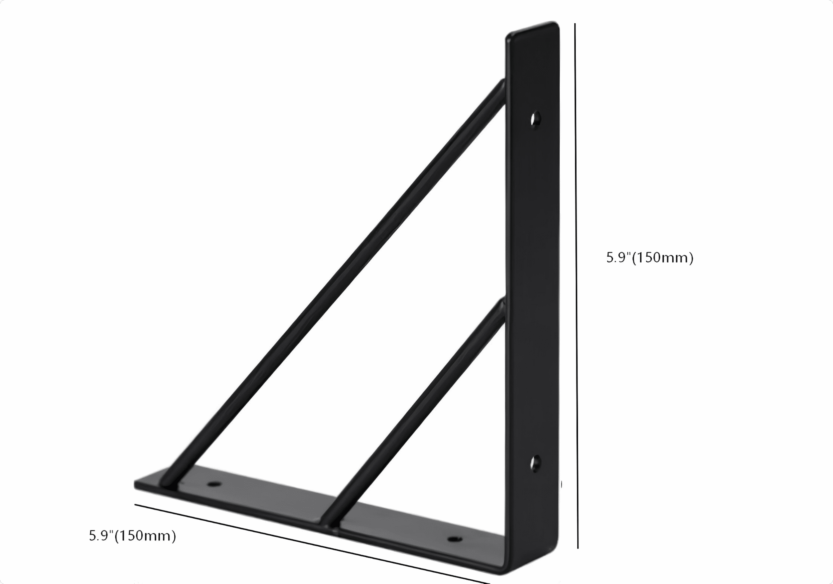 Hyper Tough Black Wood Floating Shelves with Wall Mount - Modern 3 Pack Home Decor