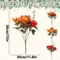 thumbnail image 3 of Artificial Fall Peony Bouquet, Faux Autumn Orange Red Flower Bush, Fake Harvest Floral Arrangement, Farmhouse Thanksgiving Table Centerpiece, Realistic Silk Peony Stem for Autumn Decoration, 3 of 4