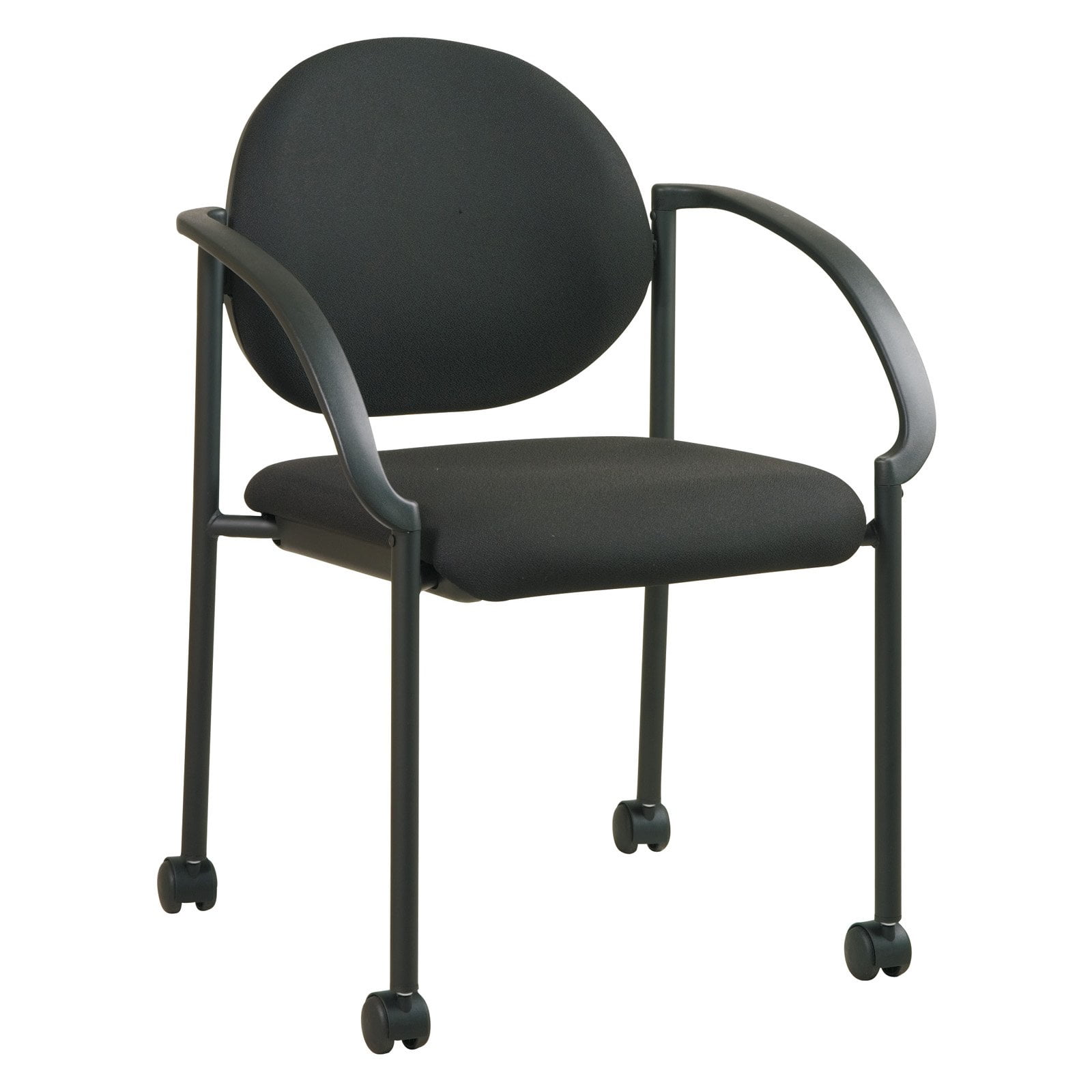 Black 3 Pack Stacking Chairs 24/7 Seating Heavy Duty Fabric Stackable Reception Office Chairs